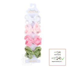 Load image into Gallery viewer, 4 Pack - 3" Small Grosgrain Bows on Snap Clip
