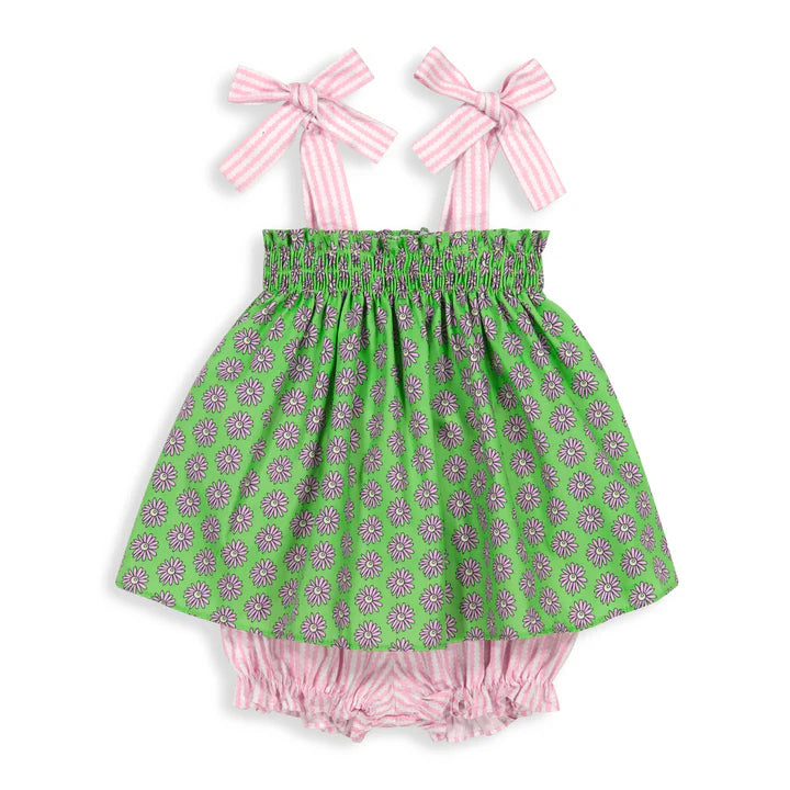 Baseball Smocked Tie Bloomer Set main image 1