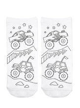 Load image into Gallery viewer, Ankle Socks - DIY Coloring Kit - Monster Truck Mania