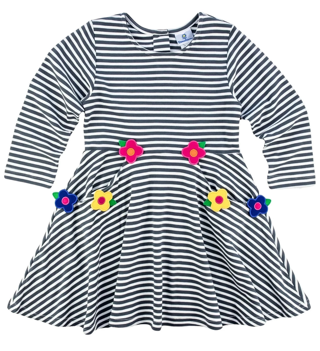 Stripe Knit Dress With Flowers main image 0