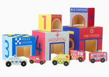 Load image into Gallery viewer, Emergency Services Wooden Stacking Cubes