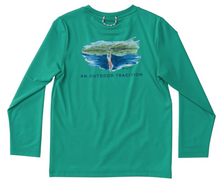 Load image into Gallery viewer, Kids Pro Performance LS Fishing T-shirt - Simply Green