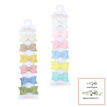 Load image into Gallery viewer, 6 Pack - 2" Toddler Sophia Bow on Snap Clip