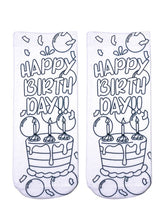 Load image into Gallery viewer, Ankle Socks - DIY Coloring Kit - Happy Birthday