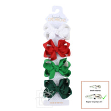 Load image into Gallery viewer, 4 Pack - 3" Small Grosgrain Bows on Snap Clip