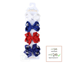 Load image into Gallery viewer, 4 Pack - 3" Small Grosgrain Bows on Snap Clip