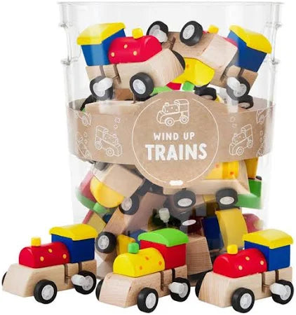 Wooden Wind Up Train - Assorted