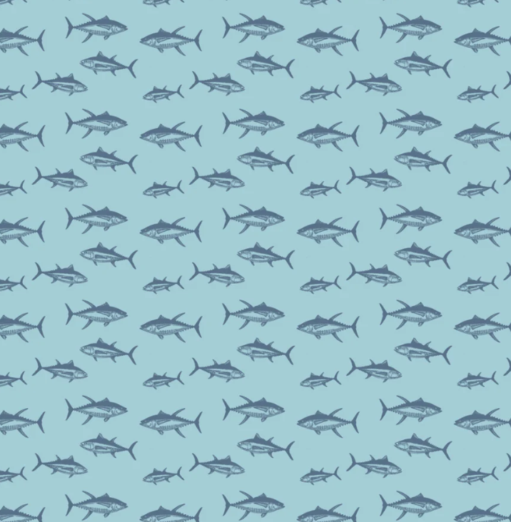 Short Sleeve Fishing Shirt | Aqua Tuna Print 6