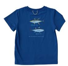 Load image into Gallery viewer, Deep Ultramarine Pro Performance Fishing Tee With Tuna