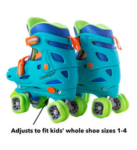 Load image into Gallery viewer, Turquoise Quad Skates With Shark Wheels