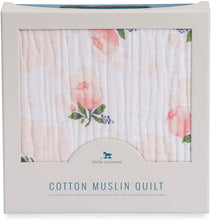 Load image into Gallery viewer, Cotton Muslin Quilt - Watercolor Roses