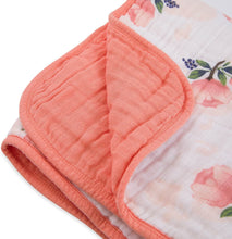 Load image into Gallery viewer, Cotton Muslin Quilt - Watercolor Roses