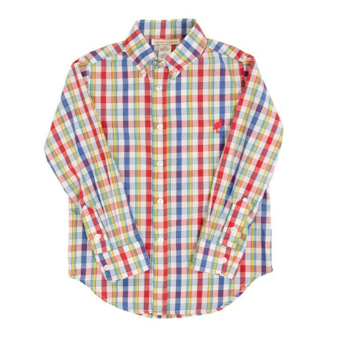 Dean`s List Dress Shirt Parrot Cay Coral Check, Worth Ave White main image 0