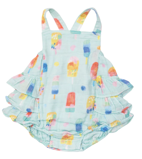 Angel Dear Floral Popsicles Ruffle Sunsuit main image 1