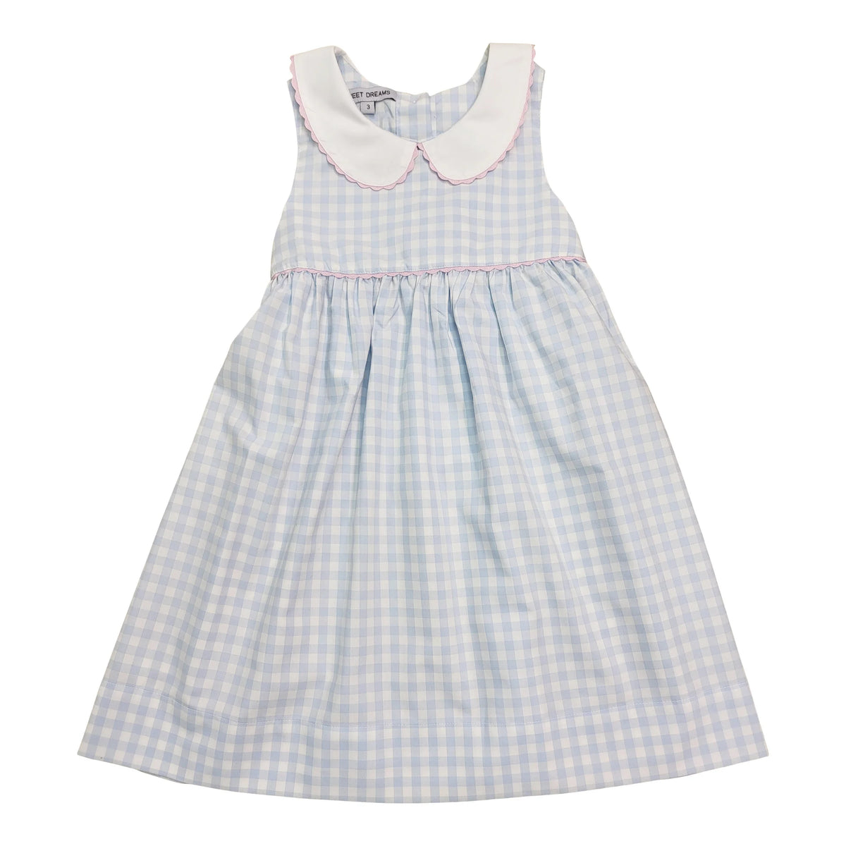 Blue Gingham Dress With Pink Ric Rac Belles & Beaux®