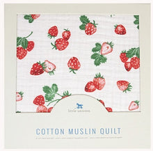 Load image into Gallery viewer, Cotton Muslin Quilt - Strawberry Patch