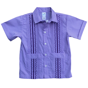 Purple Stripe Guayabera Shirt