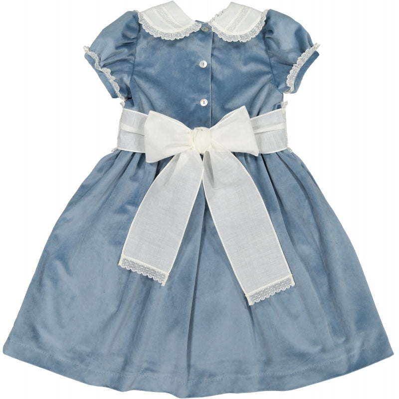 Dusty Blue Velvet Dress Belles & Beaux Dusty Blue Velvet Dress Belles & Beaux
