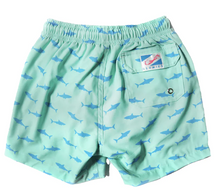 Load image into Gallery viewer, Green Shark Kids Swim Shorts