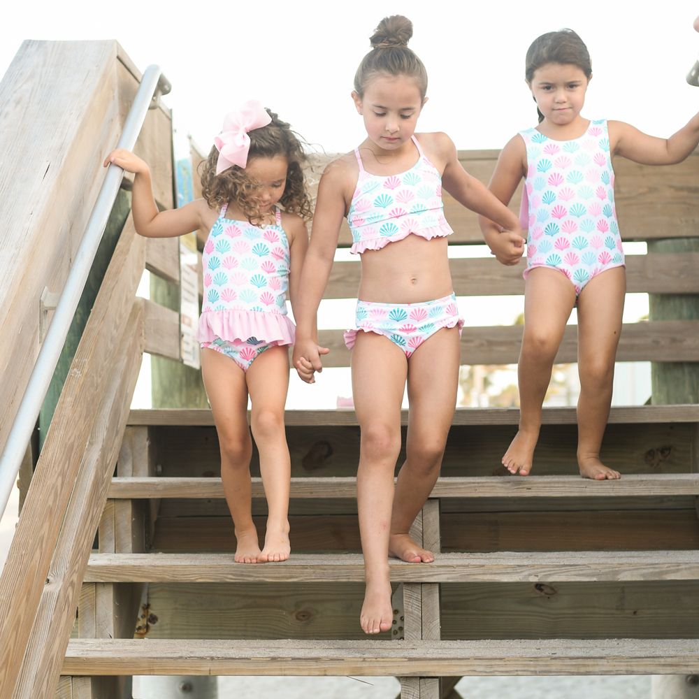 little girls in swimwear