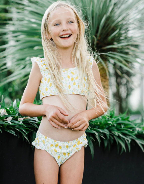 Tween Girls 1-Pc. Swimsuit, Yellow Pink Peonies – Berry Jane™