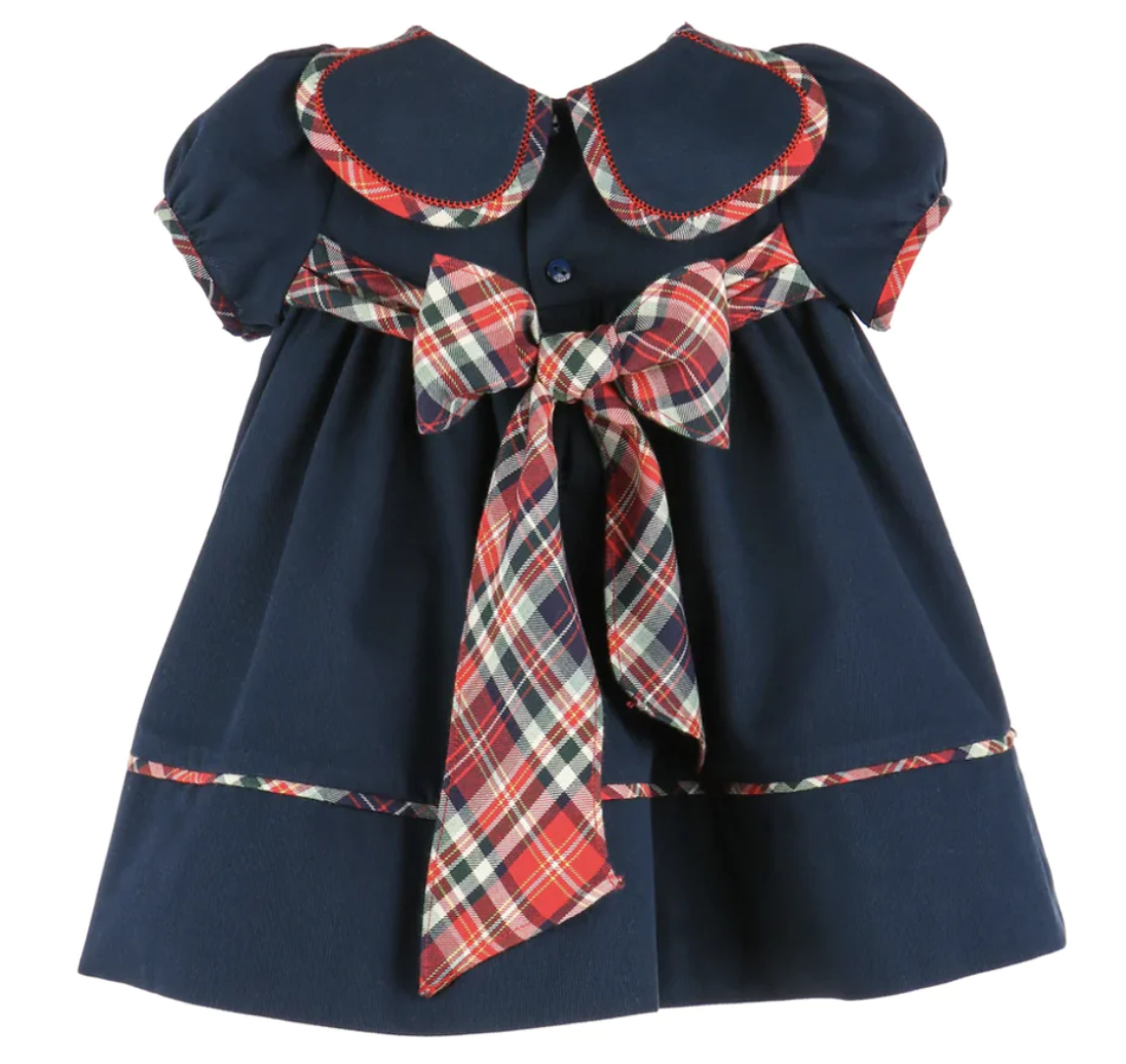 Navy Noel Plaid Petal Dress Belles & Beaux Navy Noel Plaid Petal Dress Belles & Beaux