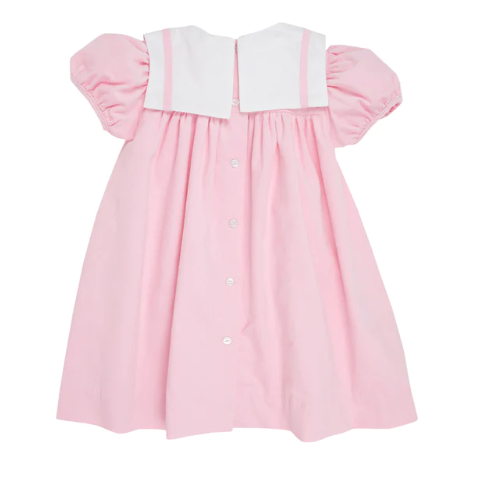 Stewart's Square Collar Corduroy Dress - Palm Beach Pink  Belles & Beaux