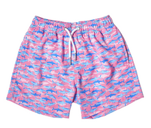 Load image into Gallery viewer, Pink Shark Kids Swim Shorts
