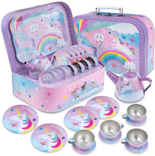 Load image into Gallery viewer, Cotton Candy Unicorn Tea Set - 15 Pieces