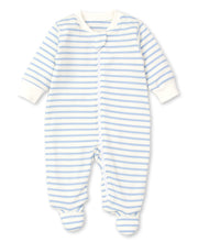 Load image into Gallery viewer, Basic Stripes Footie With Zipper - Blue
