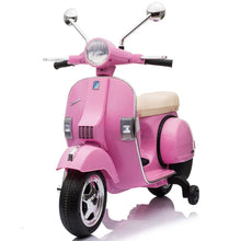 Load image into Gallery viewer, Pink Vespa Powered Ride on Scooter