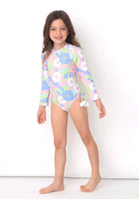 Load image into Gallery viewer, Groovy Daisy Swirl Long Sleeve Swimsuit
