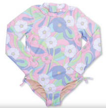 Load image into Gallery viewer, Groovy Daisy Swirl Long Sleeve Swimsuit