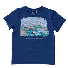 Load image into Gallery viewer, Pro Performance Fishing Tee with Harbor Art