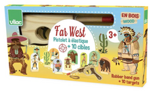 Load image into Gallery viewer, Far West Wooden Rubber Band Gun With Targets
