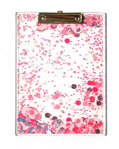 Pink Party Confetti Clear Clipboard