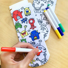 Load image into Gallery viewer, Ankle Socks - DIY Coloring Kit - Blast Off Outer Space
