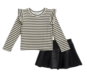 Paris Stripe Skirt Set