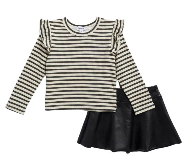 Paris Stripe Skirt Set