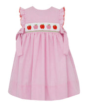 Load image into Gallery viewer, Pink And Red Apples Pink Gingham Sleeveless Dress With Side Bows
