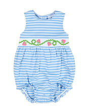 Load image into Gallery viewer, Stripe Knit Romper with Strawberries
