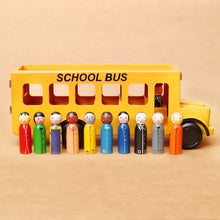 Load image into Gallery viewer, Wooden School Bus With Children
