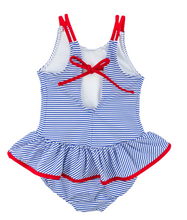 Load image into Gallery viewer, Seersucker Swimsuit With Tulips
