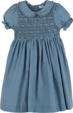 Load image into Gallery viewer, Blue Fall Garden Smocked Dress
