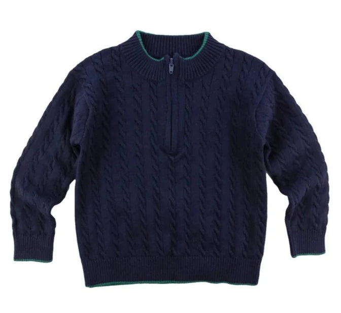 Navy Cable Knit Sweater