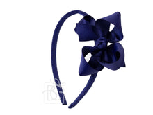 Load image into Gallery viewer, 1/4" Ribbon Covered Headband with 3.5" Medium Grosgrain Bow

