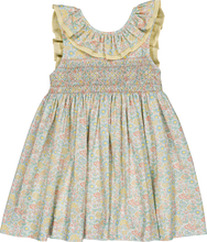 Load image into Gallery viewer, Melina Smocked Dress - Coral And Yellow Floral
