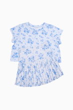 Load image into Gallery viewer, The Nicole Athletic Tween Skort -Blue Floral Pleated
