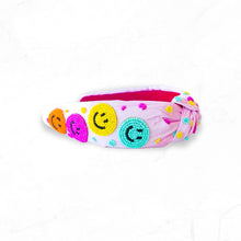 Load image into Gallery viewer, Beaded Smiley Headband - Pink
