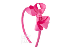 Load image into Gallery viewer, 1/4" Ribbon Covered Headband with 3.5" Medium Grosgrain Bow
